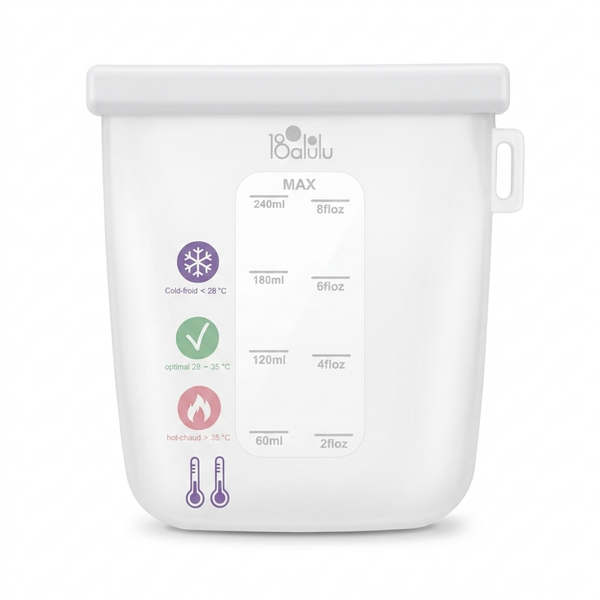 Sachet de conservation du lait maternel réutilisable en silicone ConfortBag