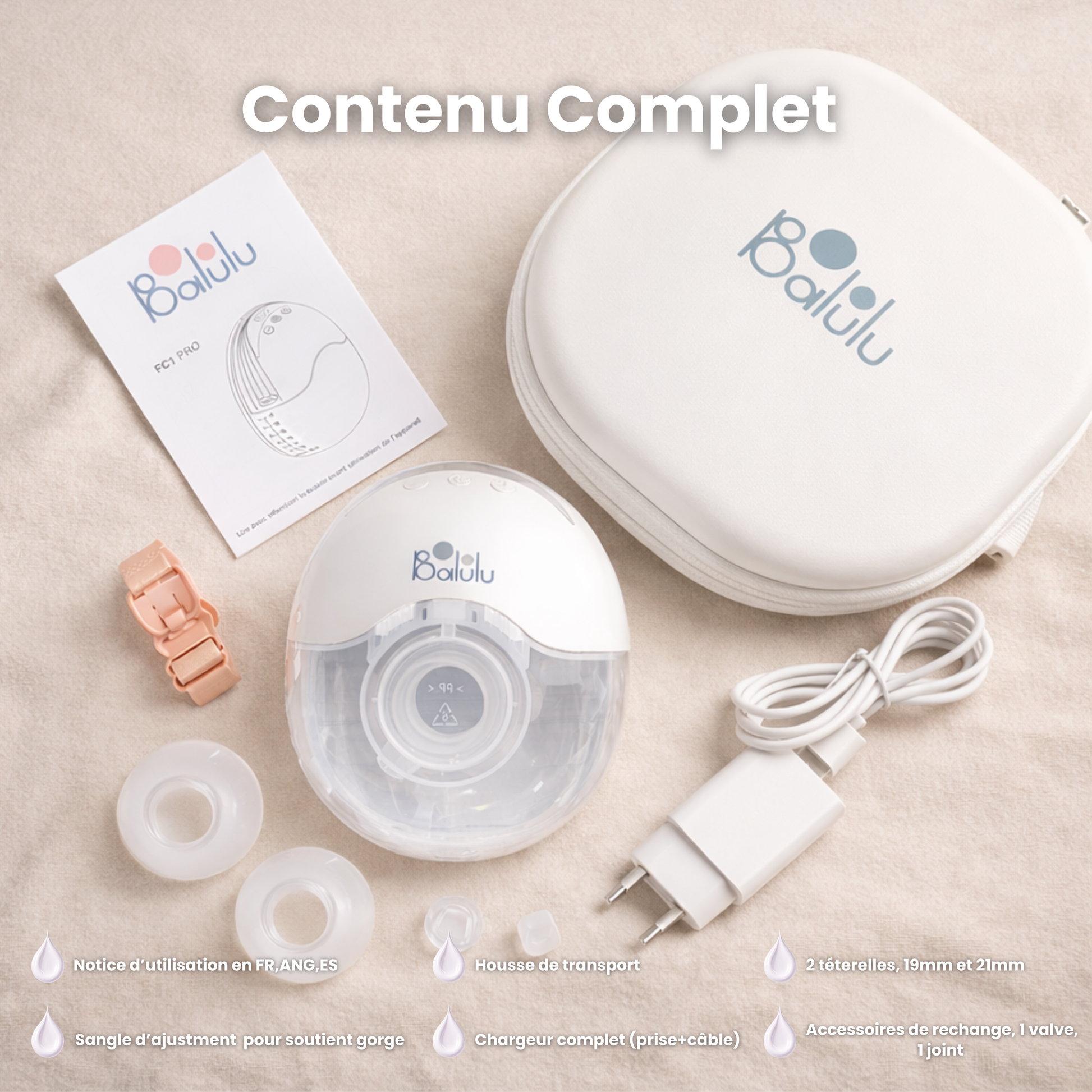 Tire-lait portable mains libres puissant FinConfort PRO Balulu