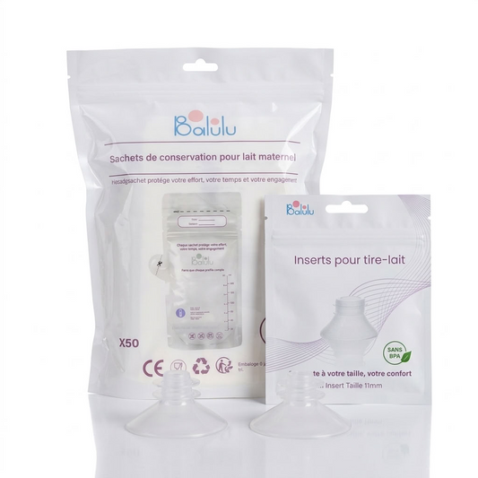 Pack Tirage & Conservation  2 inserts silicone + 50 sachets de lait maternel