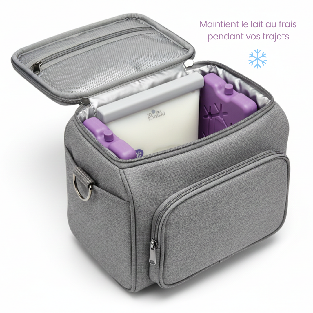 Pain de glace réutilisable pour lait maternel, Conservation froide en déplacement