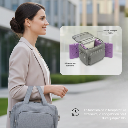 Pain de glace réutilisable pour lait maternel, Conservation froide en déplacement
