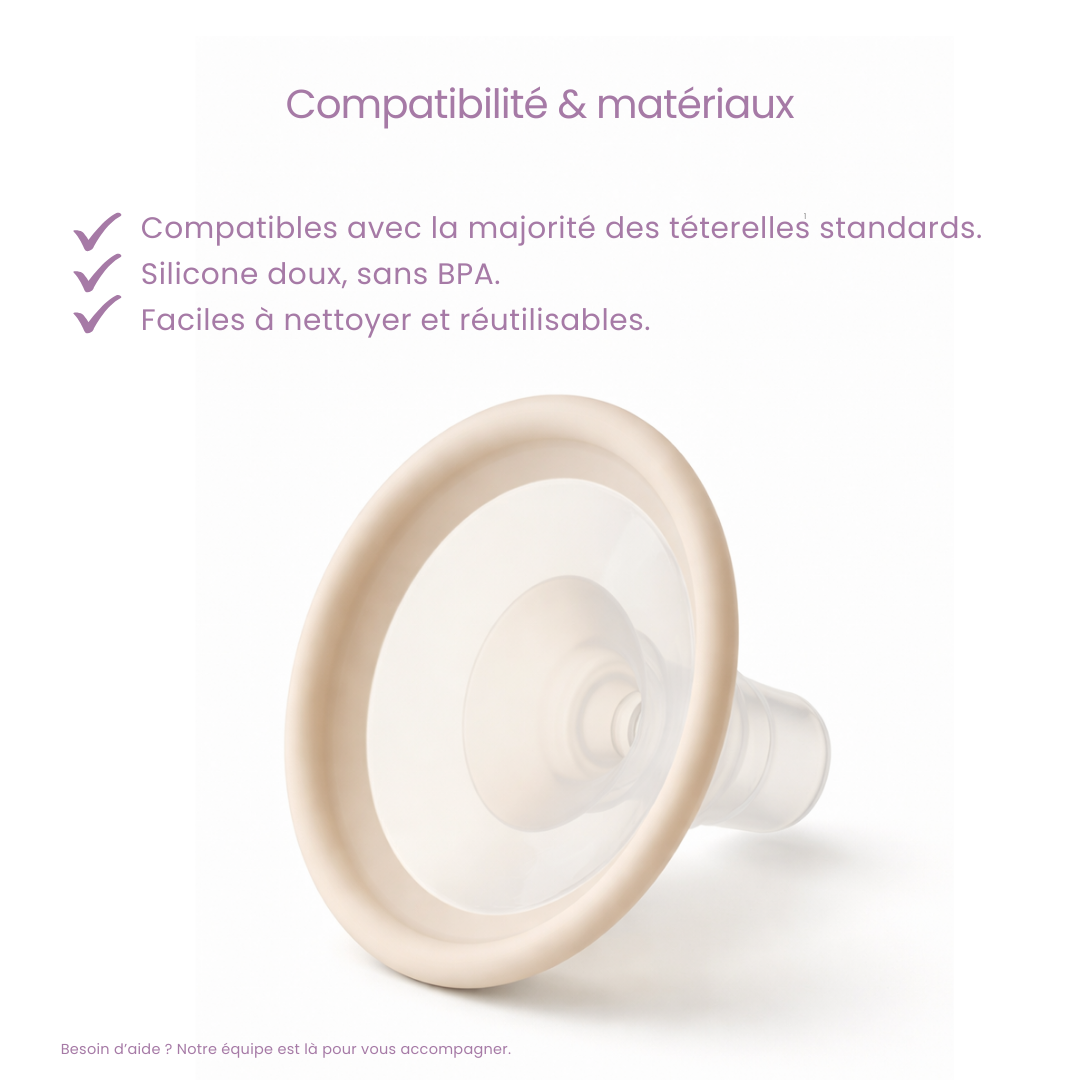 Pack Tirage & Conservation  2 inserts silicone + 50 sachets de lait maternel