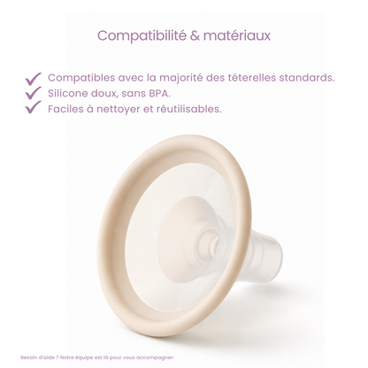 Pack Tirage & Conservation  2 inserts silicone + 50 sachets de lait maternel