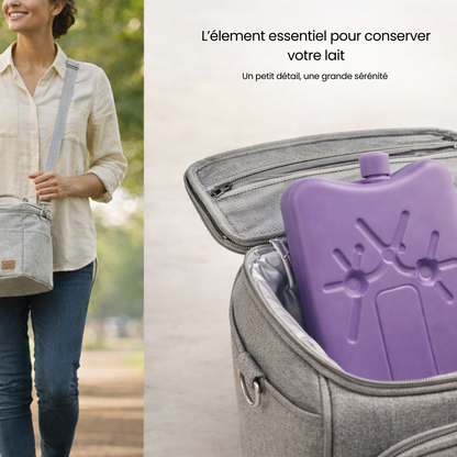 Pain de glace réutilisable pour lait maternel, Conservation froide en déplacement