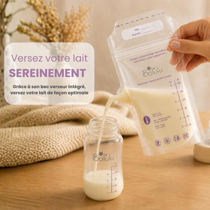 Sachets lait maternel avec indicateur de température