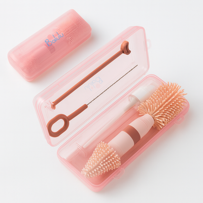 Brosse de nettoyage silicone 3-en-1 pour inserts, tire-laits et biberons | Balulu